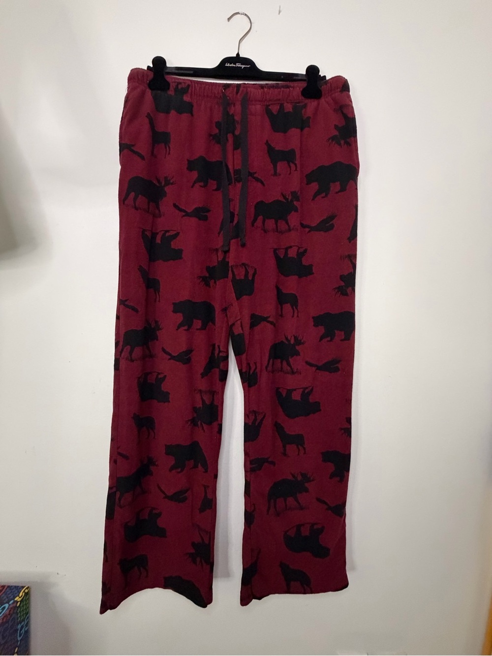 croft & barrow Red Lounge Sweatpants with Black Animal Silhouettes